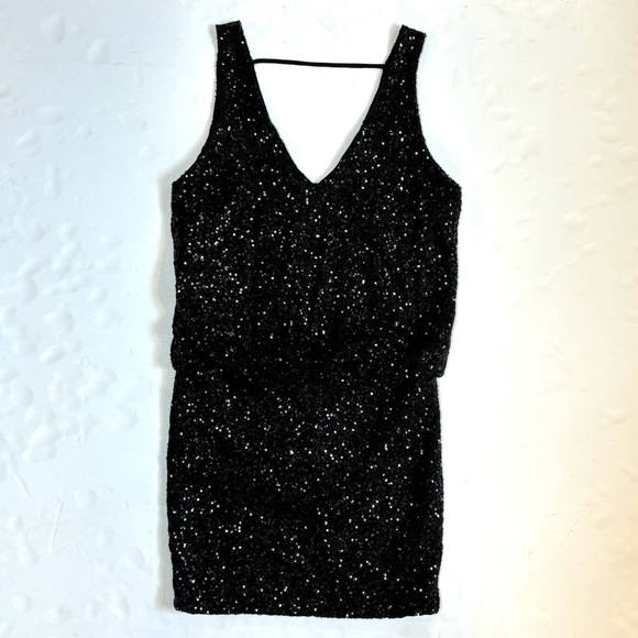 ASTR from Nordstrom Black Sequin Cocktail Party Dress L - Picture 5 of 11